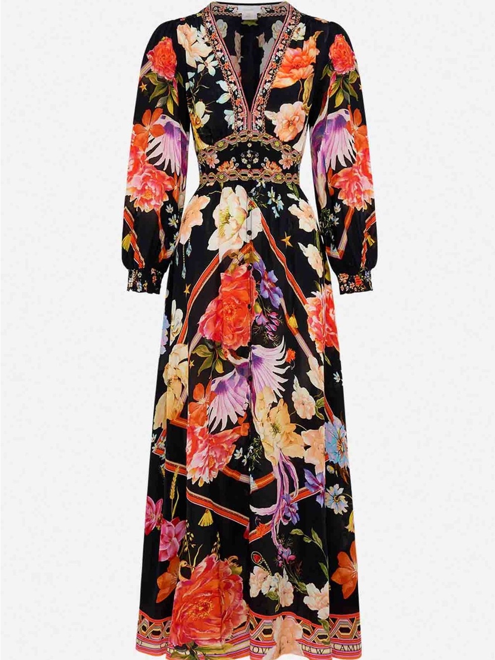 Camilla - Secret History Button Dress w/ Shaped Waistband